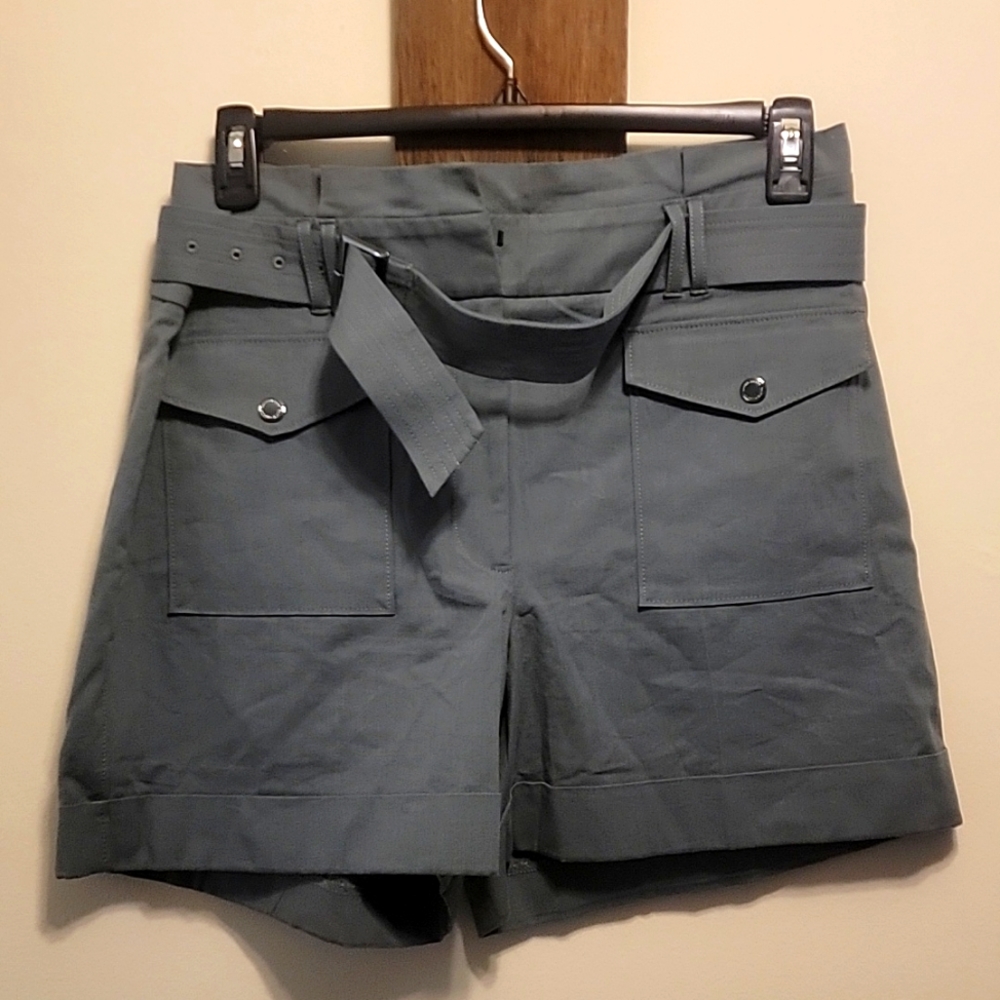 WHBM Size 12 Tie Waist Shorts In Blue Gray
